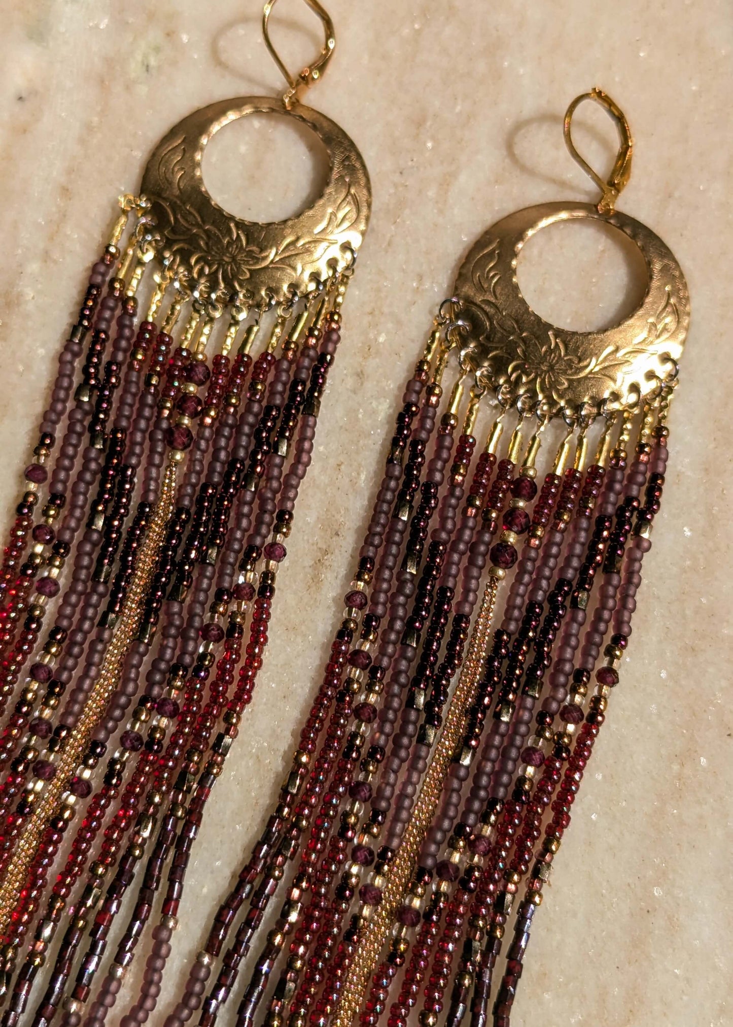 Helen of Troy Tyrian Purple Beaded Earrings