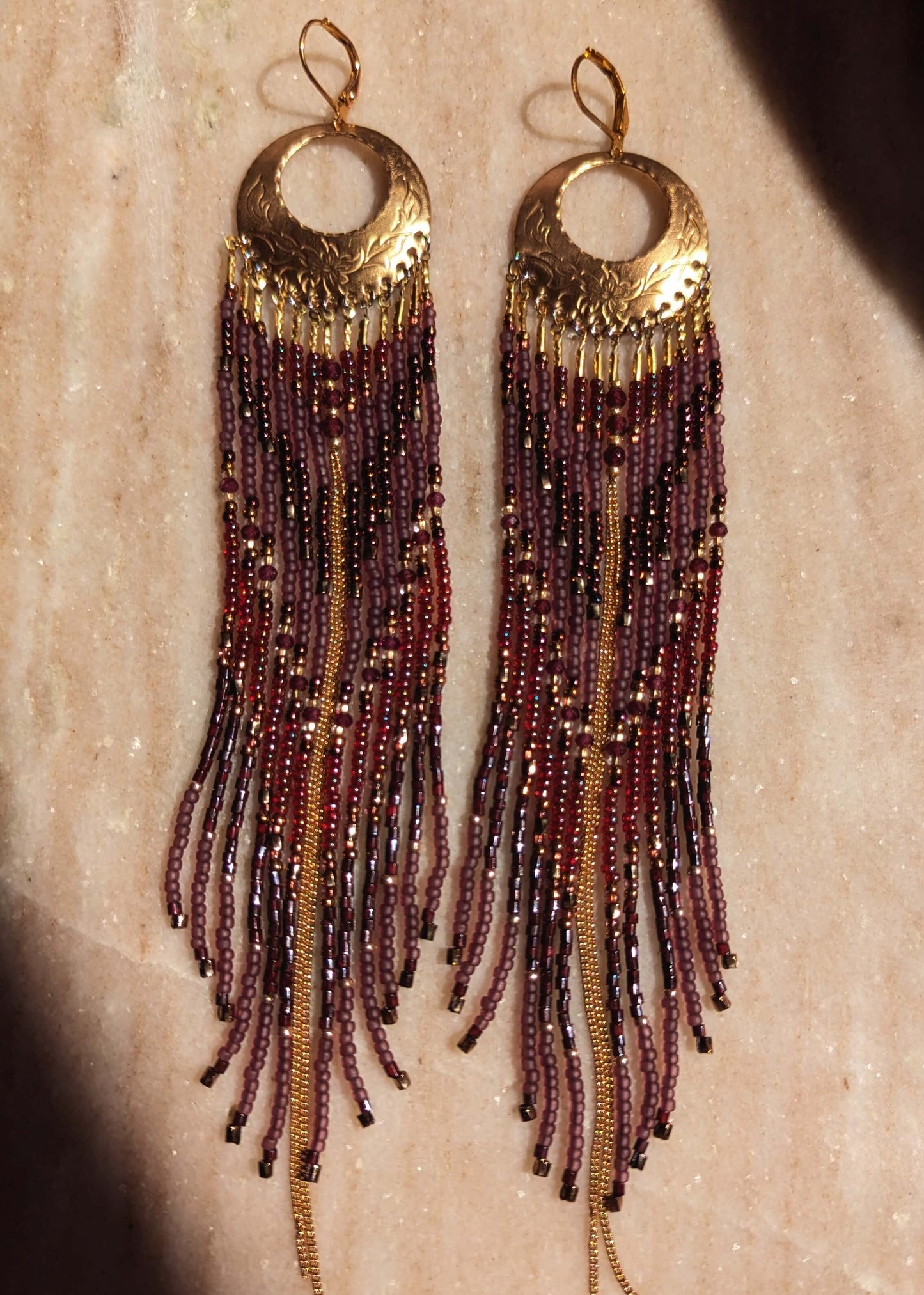 Helen of Troy Tyrian Purple Beaded Earrings