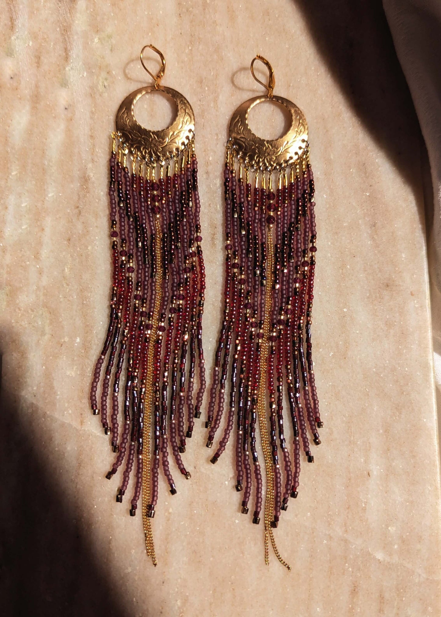 Helen of Troy Tyrian Purple Beaded Earrings