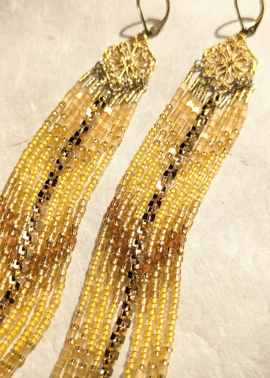 Theodora Liquid Gold Beaded Earrings