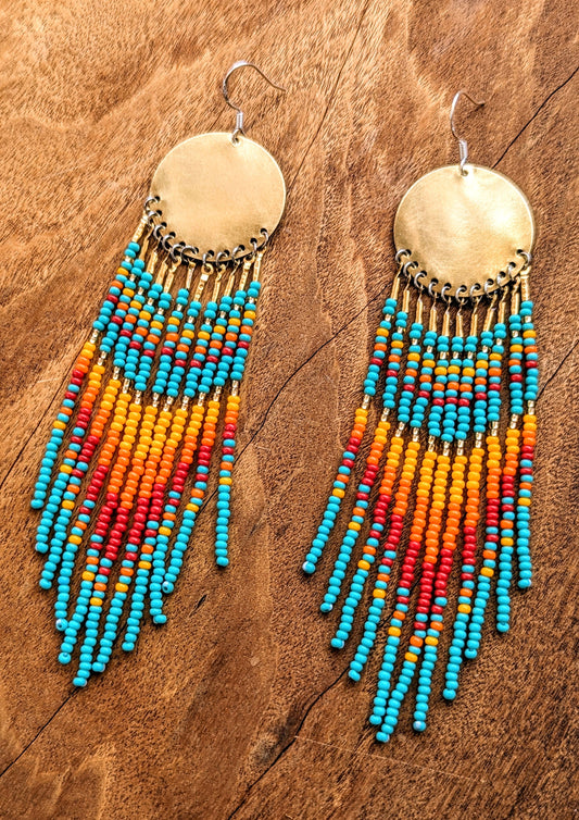 Berta Coral Orange Perlenohrringe