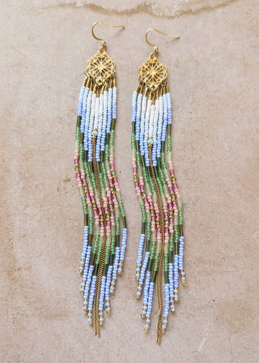 Flora Rose Beaded Earrings