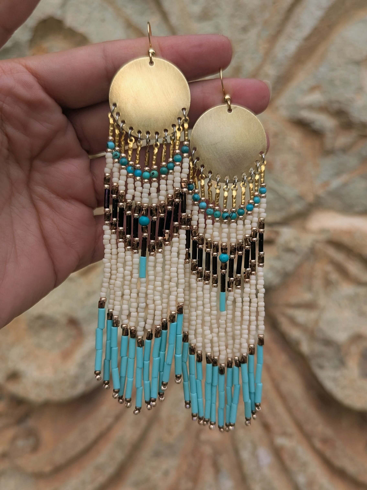 De La Cruz Turquoise Beaded Earrings