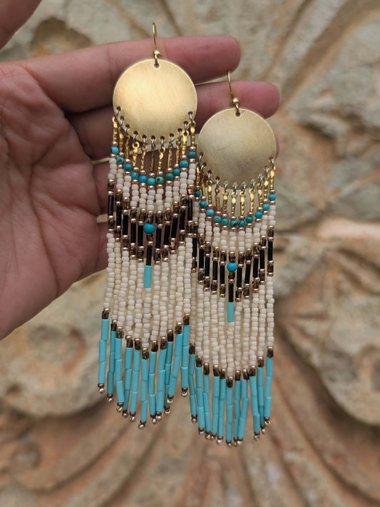 De La Cruz Turquoise Beaded Earrings