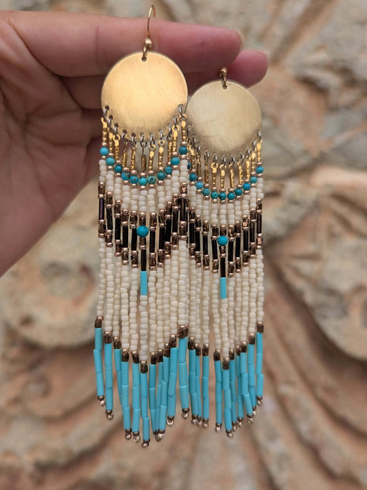 De La Cruz Turquoise Beaded Earrings