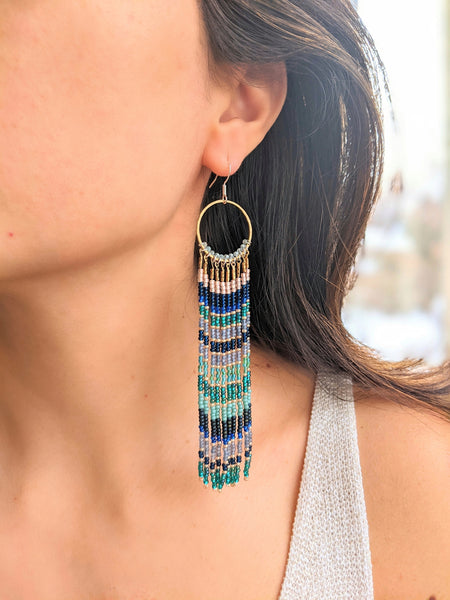 Trümmerfrauen Brass Beaded Earrings