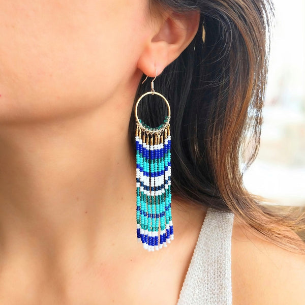 Luxemburg Cobalt Blue Beaded Earrings