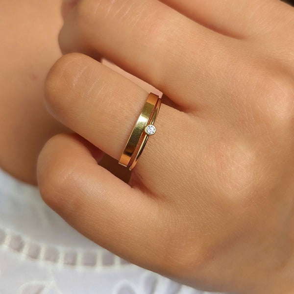 Rupi Gold Filled Solitaire CZ Ring