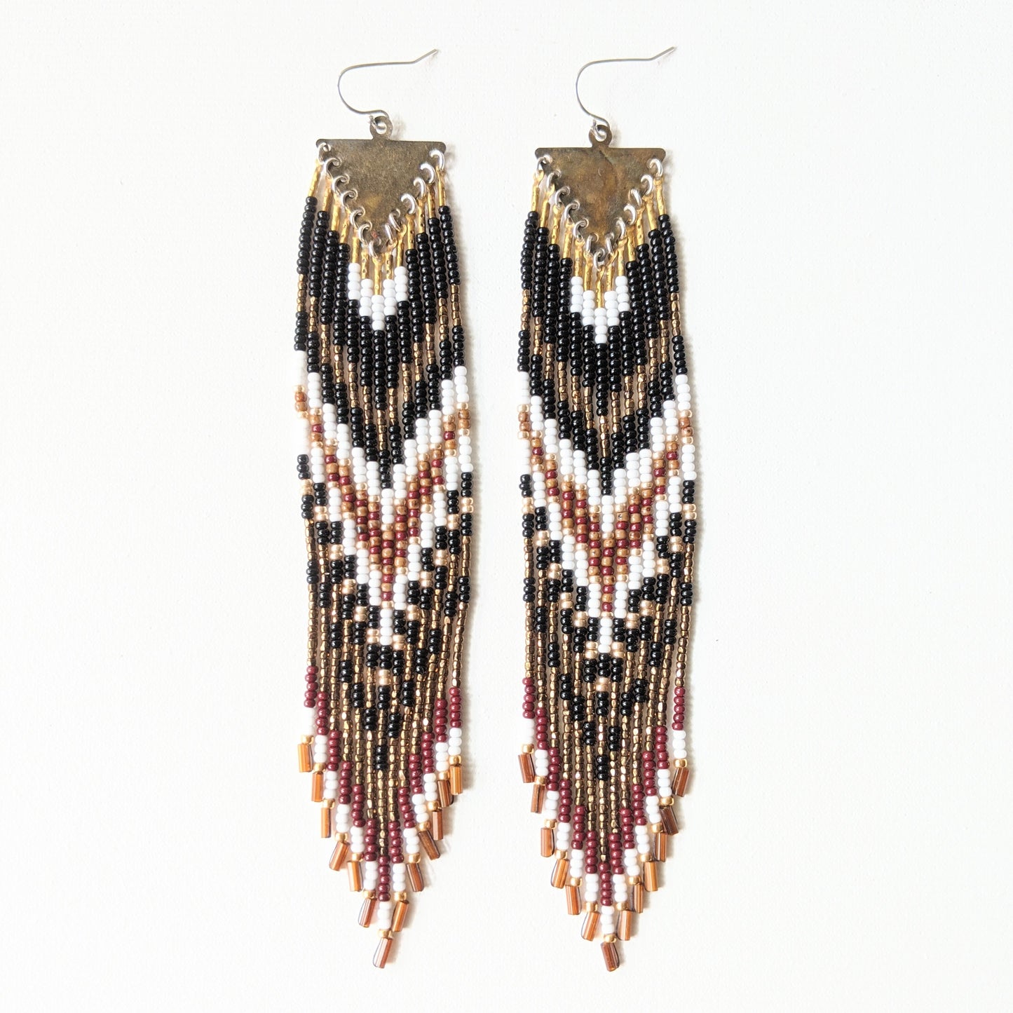 Surya Black Hawk Beaded Earrings