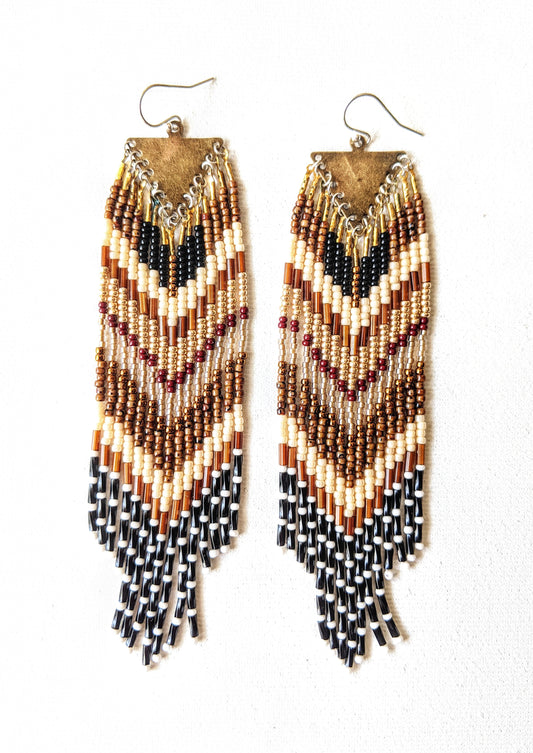Isabel Brown Seed Bead Earrings