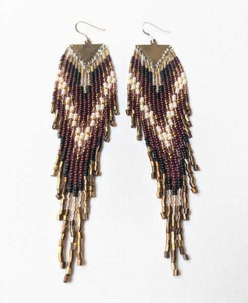 Boucles d'oreilles en perles indigènes Ava Bronze 