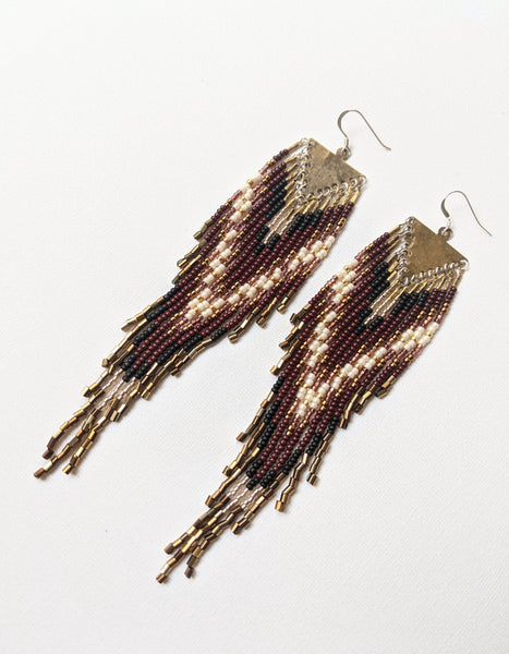 Ava Bronze Native Beaded Earrings