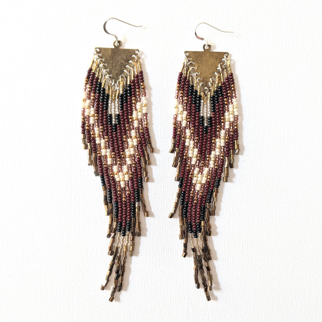 Ava Bronze Native Beaded Earrings