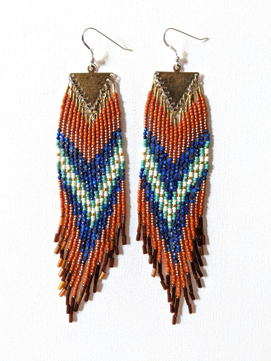 Boucles d'oreilles perlées Maya Zion Lapis