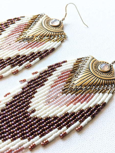 Gaia Rose Quartz Beaded Earrings