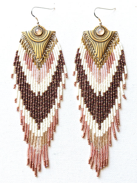 Gaia Rose Quartz Beaded Earrings