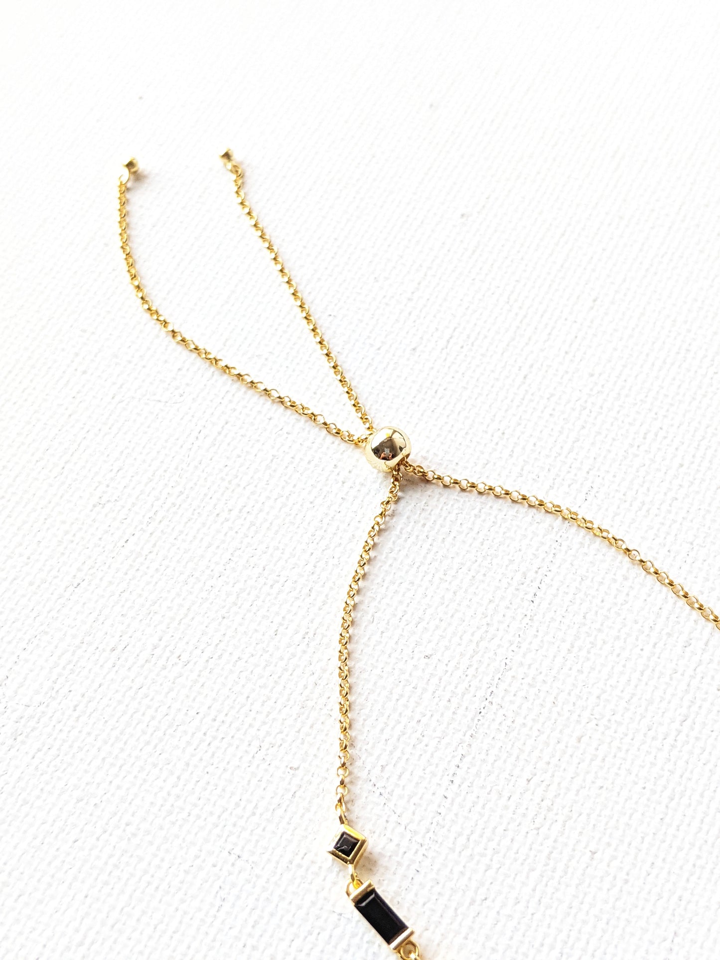 Tenayuca Gold Bracelet in Black Crystals
