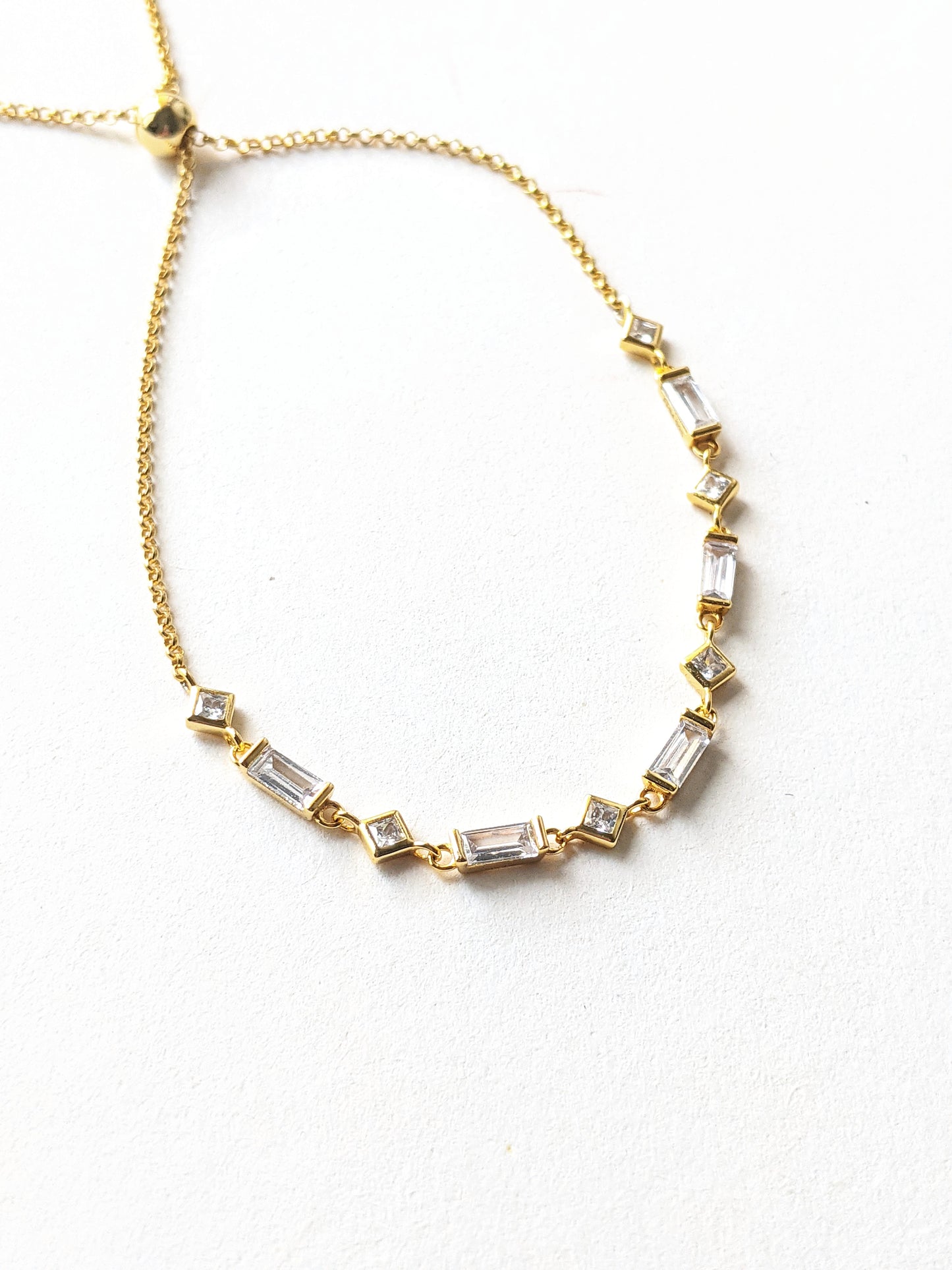 Valentina Gold Bracelet in White Crystals