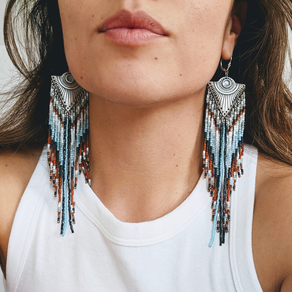 Michelle | Arizona Waterfall Native Earrings | Moon & Milk