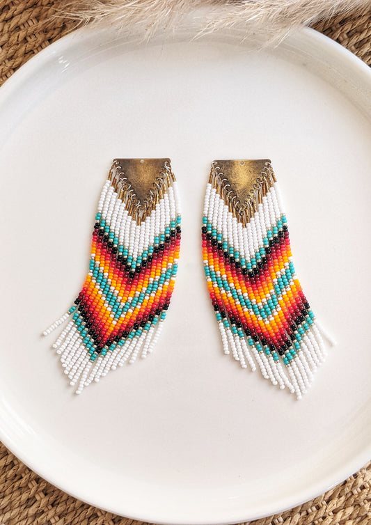 Rigoberta Classic White Native Earrings