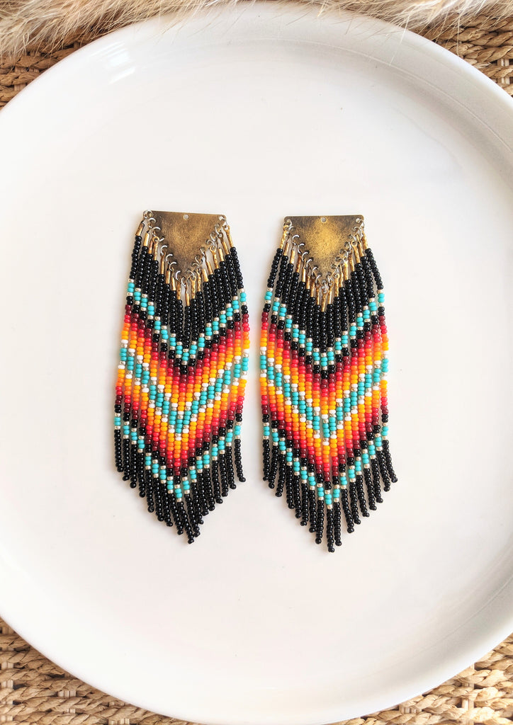 Dolores Classic Black Native Earrings