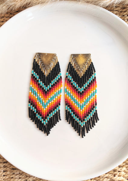 Dolores Classic Black Native Earrings