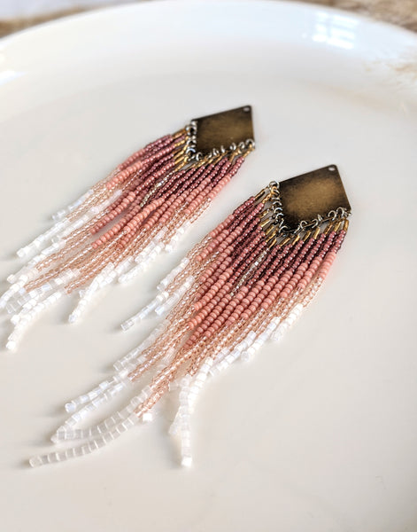 Nina Pink Ombre Boho Earrings