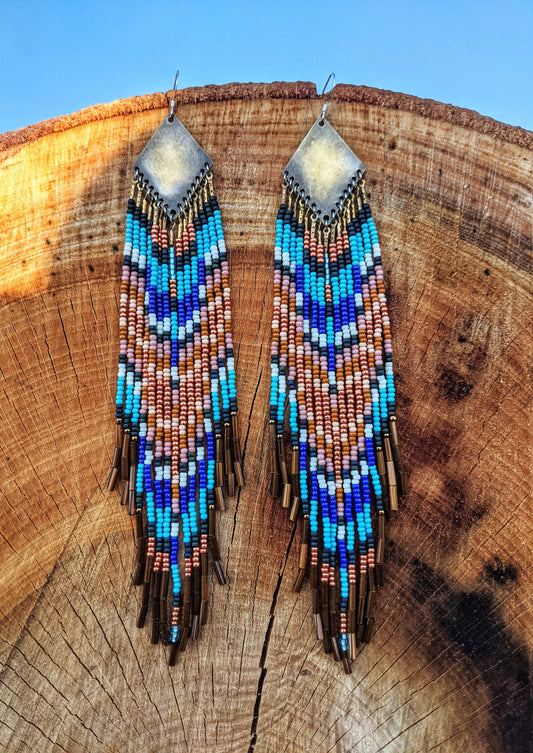 Ana American West Chevron Fringe Earrings