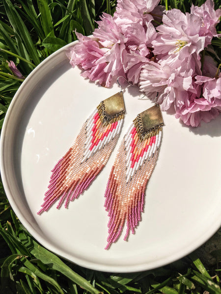 West Hollywood Pink Beaded Earrings