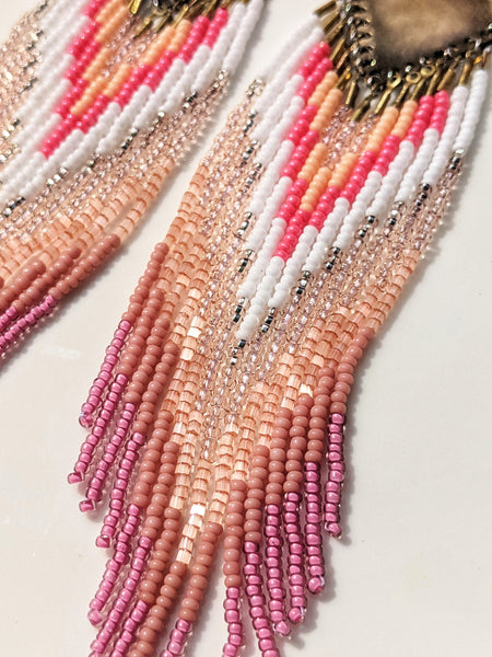 West Hollywood Pink Beaded Earrings