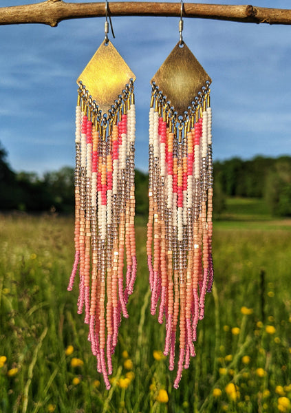 West Hollywood Pink Beaded Earrings