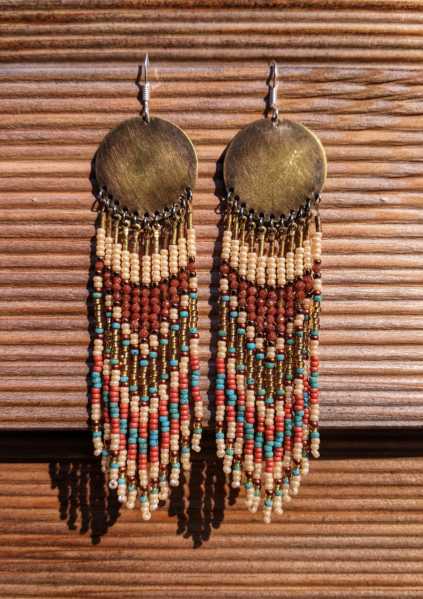 Boucles d'oreilles perlées en terre cuite indigène Audre