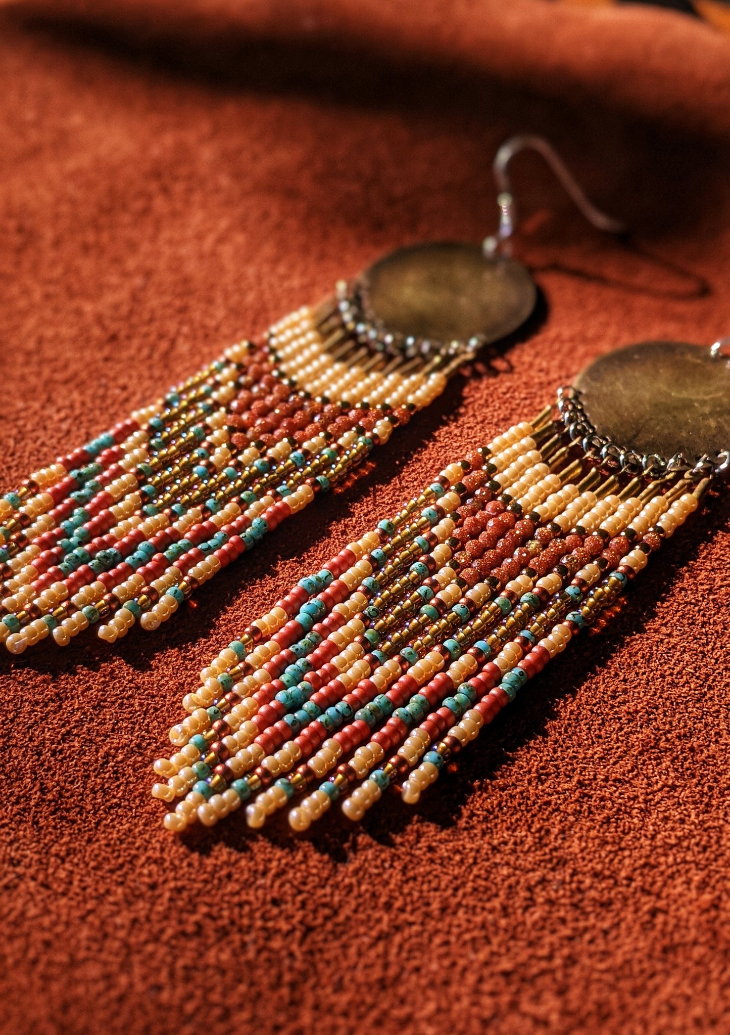 Boucles d'oreilles perlées en terre cuite indigène Audre