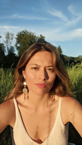 Billie Sun Tears Brass Earrings