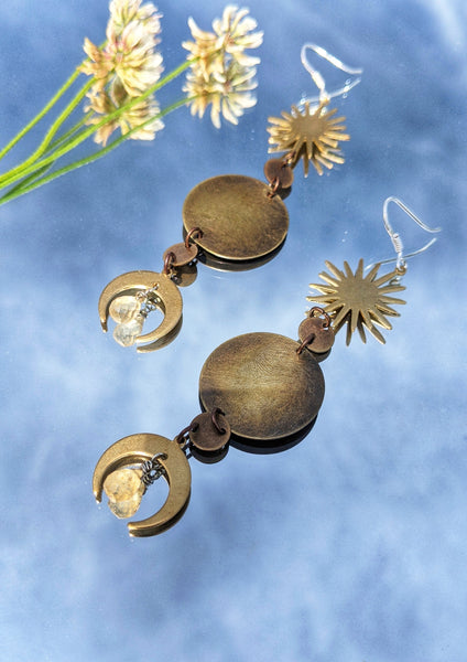 Billie Sun Tears Brass Earrings