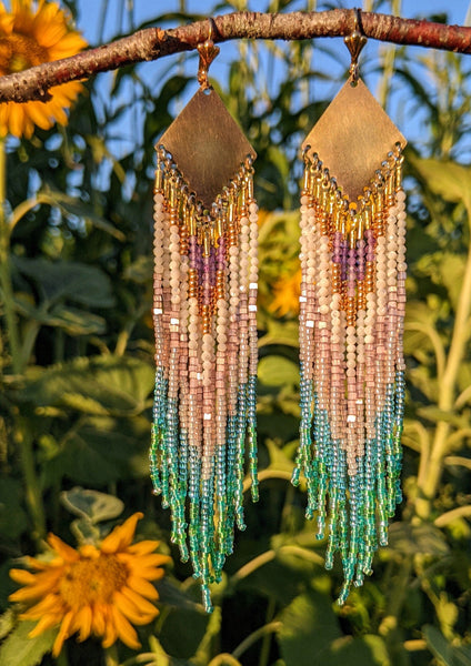 Natalia Mother of Pearl Beaded Earrings