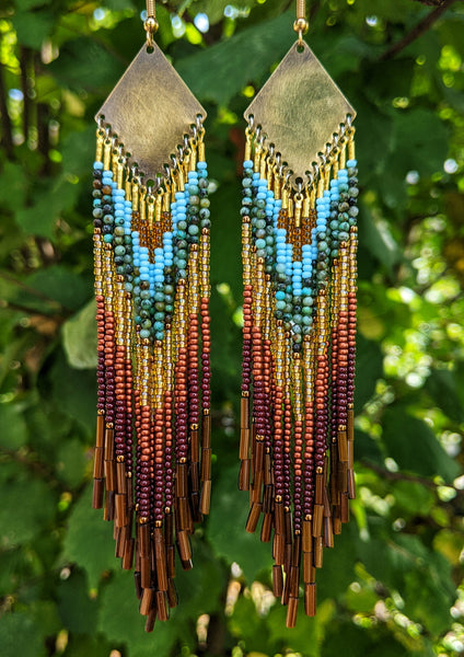 Greta Green Picasso Beaded Earrings