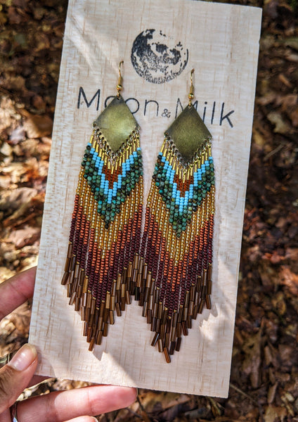 Greta Green Picasso Beaded Earrings