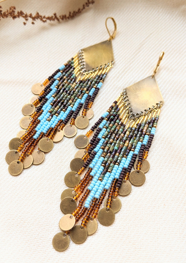 Florence Picasso Brown Beaded Earrings