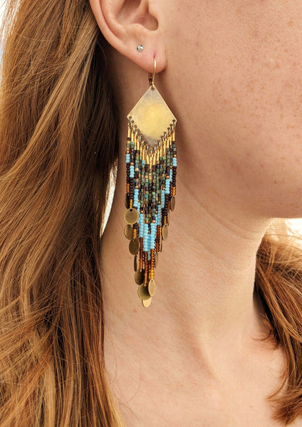 Florence Picasso Brown Beaded Earrings