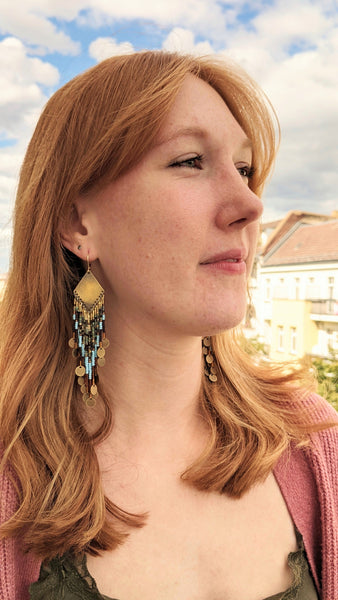 Boucles d'oreilles perlées marron Florence Picasso