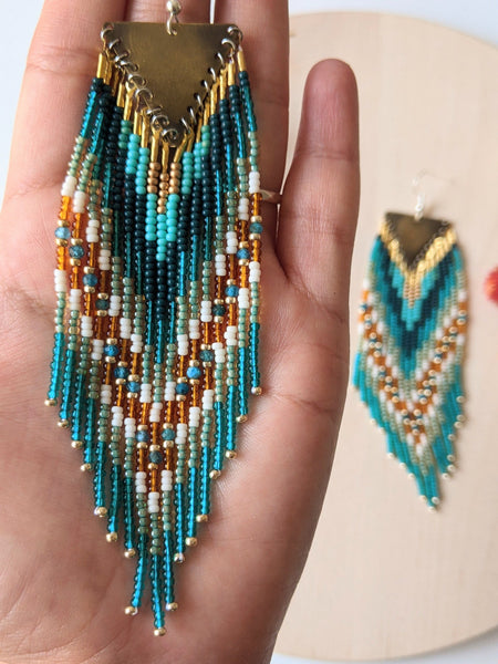 Littlefeather Apatite Teal Beaded Earrings