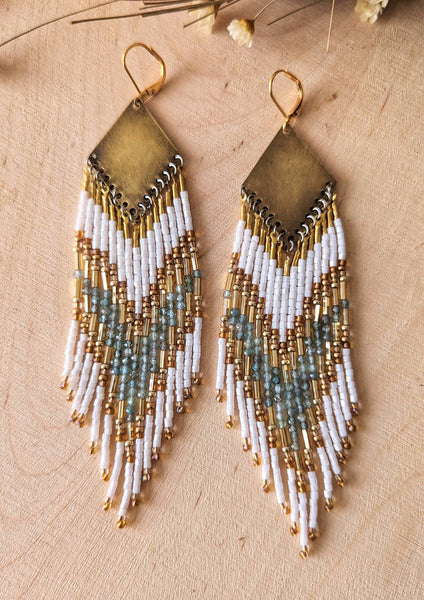 Angelina Golden Apatite Beaded Earrings