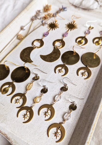 Pendants d'oreilles ronds en laiton Calypso