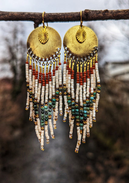 Rhonda Turquoise Stone Beaded Earrings