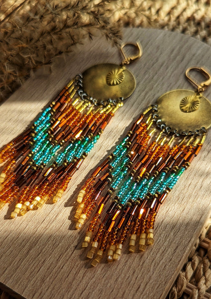 Boucles d'oreilles perlées Aisholpan Agua Ardiente