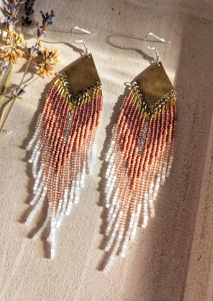 Nina Pink Ombre Boho Earrings
