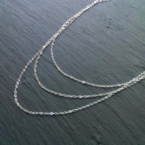 Moon & Milk- Sterling silver multi strand necklace